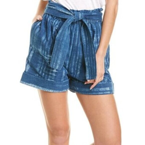 Cleobella Blue Tie Waist Geisha High Waisted Short Size Small NWT - Picture 1 of 12